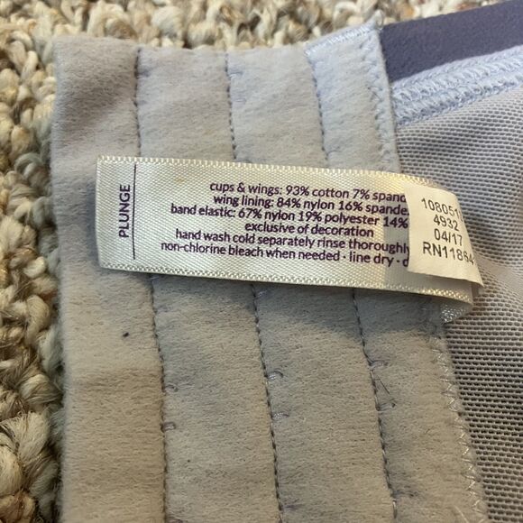 Cacique Womens Plunge Padded Underwire Bra Blue Floral Size 44H Cottage Garden - Picture 7 of 8